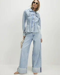 Blue Waisted Denim Jacket