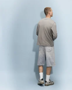 Blue Washed Paisley Denim Jorts