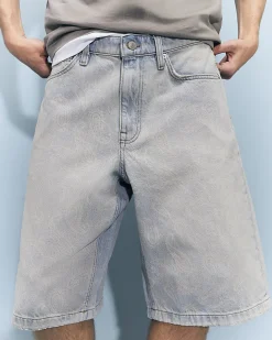 Blue Washed Paisley Denim Jorts