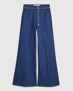 Blue Wide Leg Palazzo Jeans