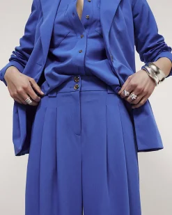 Blue Wide Leg Trousers