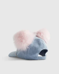 Blue Year Zero Pom Pom Denim baseball Cap