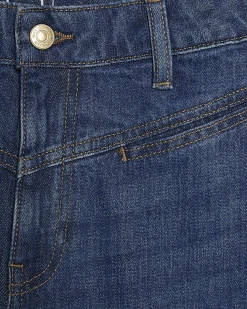 Blue Yoke Detail Bootcut Jeans