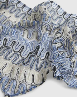 Blue Zigzag Shell Scarf