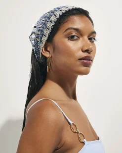 Blue Zigzag Shell Scarf