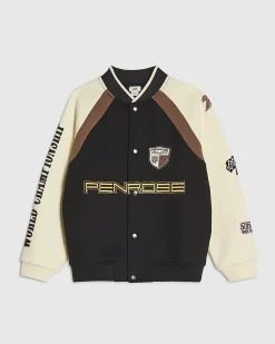 Boys Black Penrose Badge Bomber Jacket