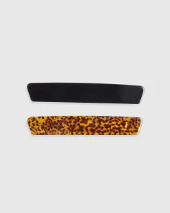 Brown 2 Pack Barrette Hair Clips