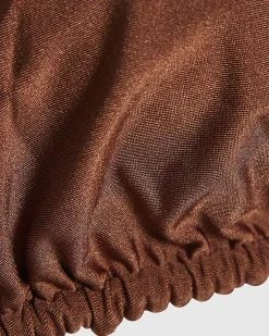 Brown And Purple Reversible Bikini Top