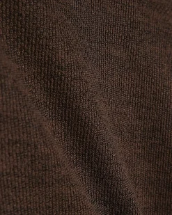 Brown Banded Hem Drape Top