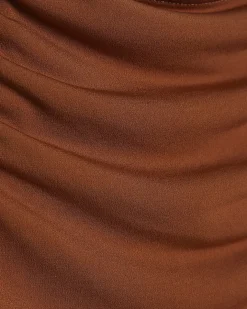 Brown Beaded Strap Cami Top