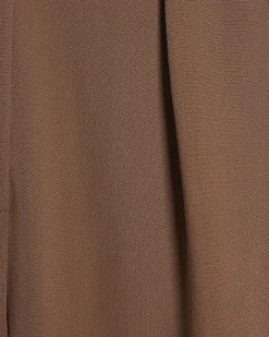 Brown Belted Wide Leg Trousers