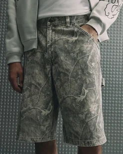 Brown Camouflage Denim Jorts