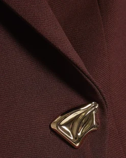 Brown Cap Sleeve Twill Waistcoat