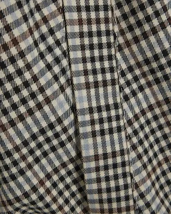 Brown Check Bubble Hem Bomber Jacket