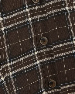 Brown Check Fitted Tailored Shirt