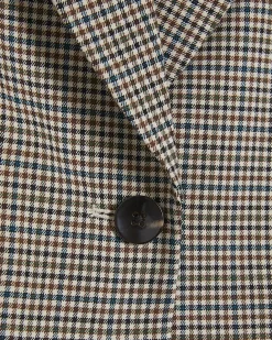 Brown Check Hybrid Cropped Blazer