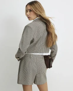 Brown Check Tailored Skort
