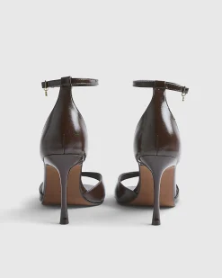 Brown Closed Back Heeled Sandals