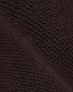 Brown Cotton Blend Halter Neck Tank Top