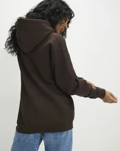Brown Cotton Blend Long Sleeve Hoodie