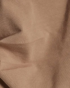 Brown Cotton blend Ruched Side T-shirt