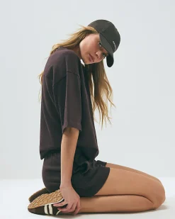 Brown Cotton Loopback Shorts