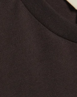 Brown Cotton Ruched Sleeve T-Shirt