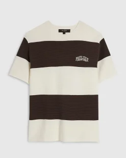 Brown Cotton Stripe State Champion T-Shirt