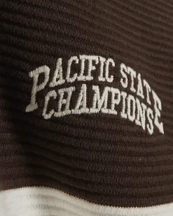 Brown Cotton Stripe State Champion T-Shirt