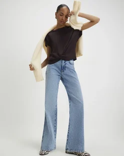 Brown Cotton Twist Front T-Shirt
