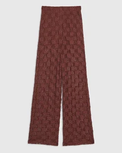Brown Crochet Lace Trousers