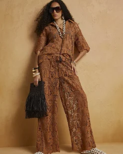 Brown Crochet Trousers
