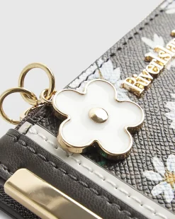 Brown Daisy Monogram Print Mini Purse