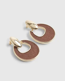Brown Door Knocker Earrings
