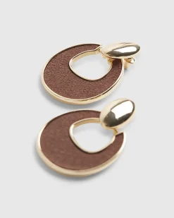 Brown Door Knocker Earrings