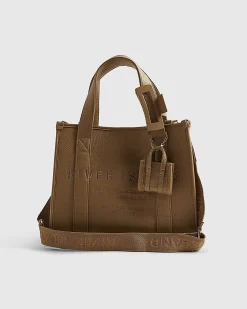 Brown Embroidered Tote Bag