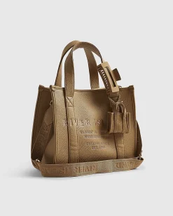 Brown Embroidered Tote Bag