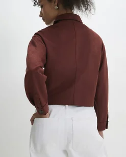 Brown Faux Suede Overshirt