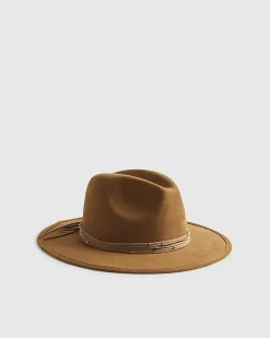 Brown Fedora with Beaded Band