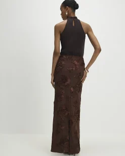 Brown Floral Cornelli Maxi Skirt