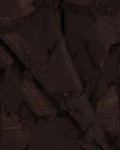Brown Fringe Jacquard Longline Duster Coat