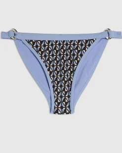 Brown Geometric Print Low Rise Bottoms