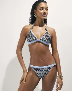 Brown Geometric Print Low Rise Bottoms