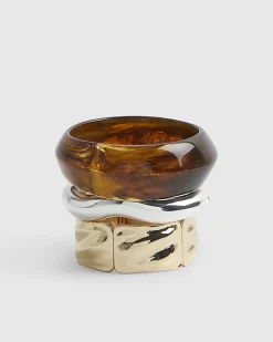 Brown Gold Stretch Bracelet Multipack