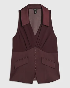Brown Halter Corset Blouse