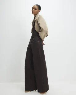 Brown High Waisted Baggy Jeans