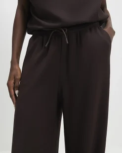 Brown High Waisted Premium Wide Leg Joggers