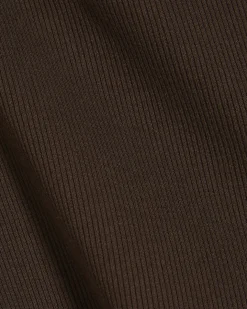 Brown High Waisted Ribbed Flare Leggings