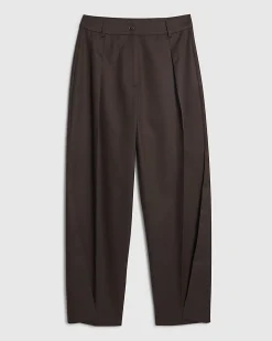 Brown High Waisted Tapered Trousers