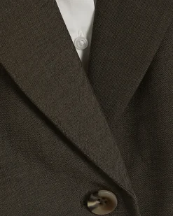 Brown Hybrid Cropped Blazer